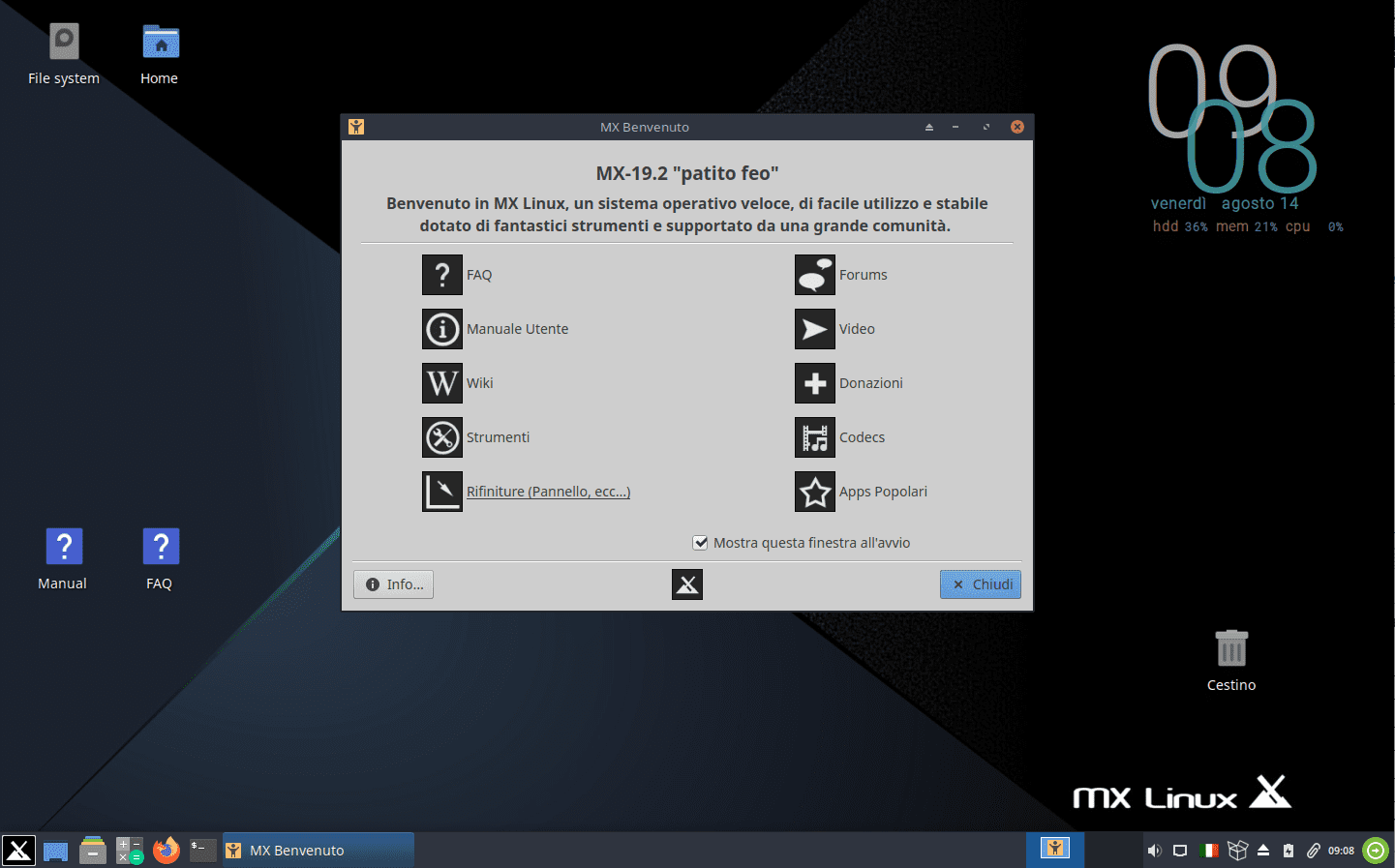 Mx linux настройка после установки